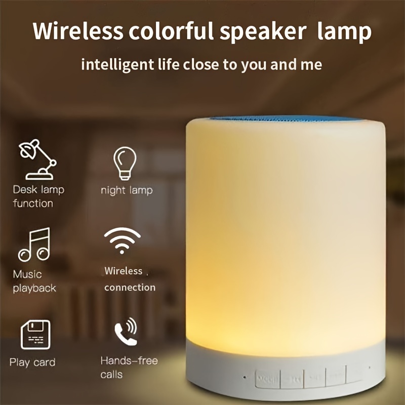 Enceinte Bluetooth Portable Lumineuse, Lampe de Chevet Tactile