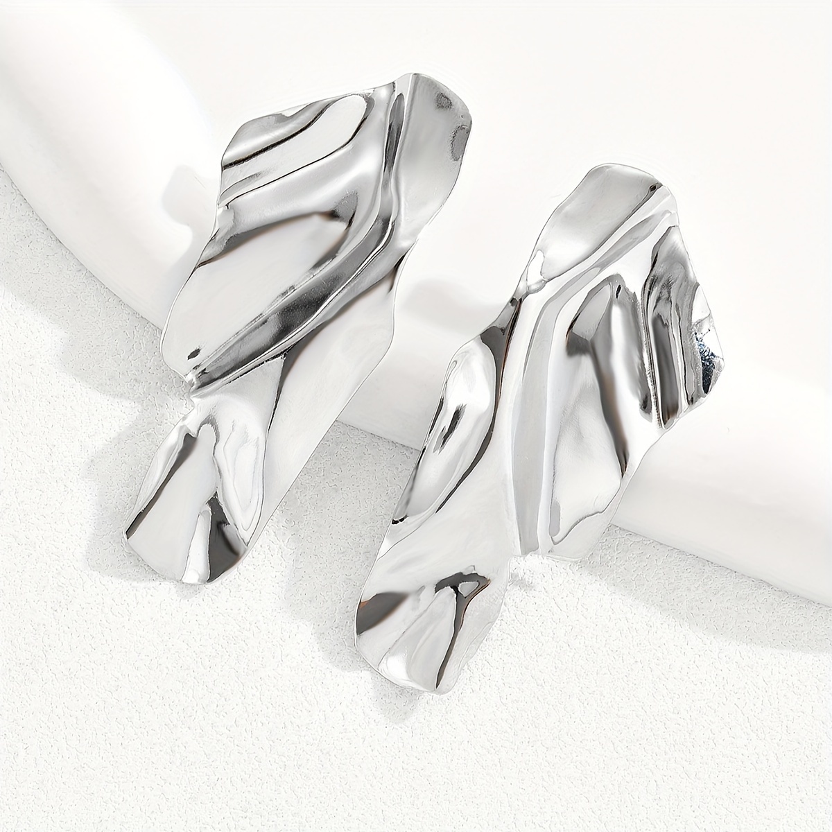 Wave Statement Earrings for Women Iron Drop Dangle Earrings