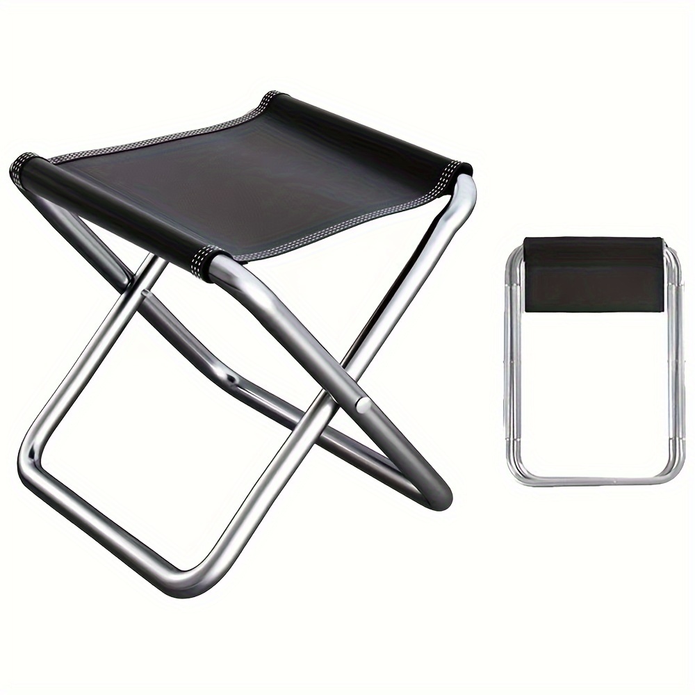 Portable Half Folding Outdoor Chair Aluminum Half Fold Fishing Chair Stool  Hiking Tool Picnic Camping Stool Mini Ultralight For Convenient Storage, Check Out Today's Deals Now