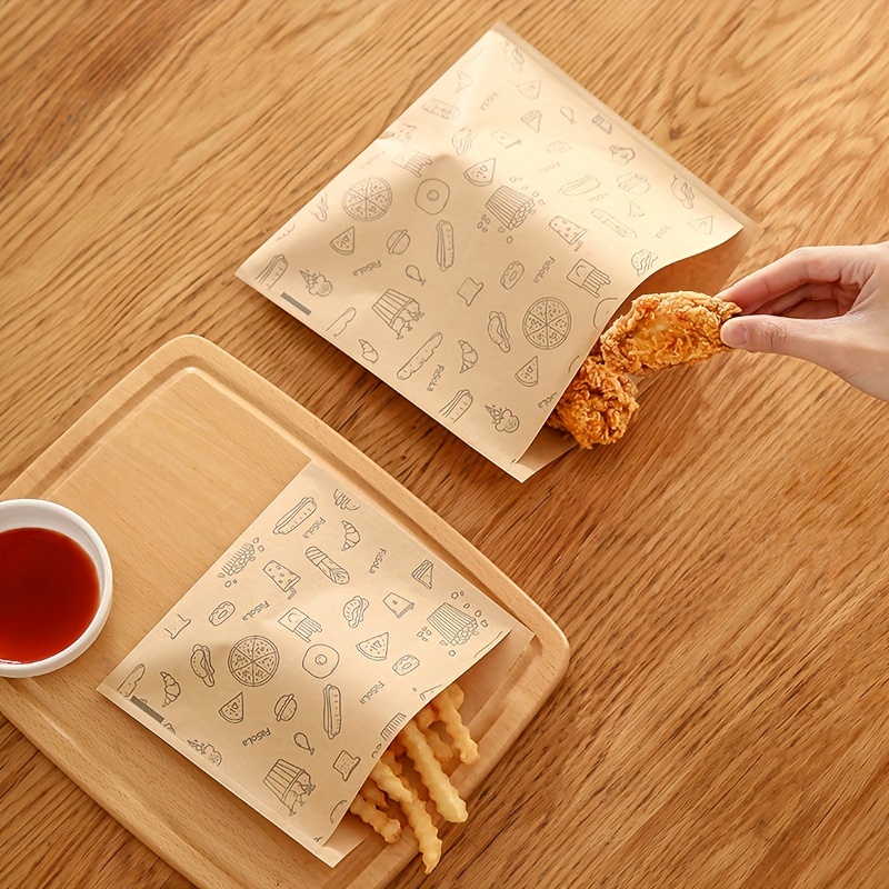 READY STOCK]50s ANTI-OIL PAPER BAG /FRIES BAG/WAFFLE PAPER BAG