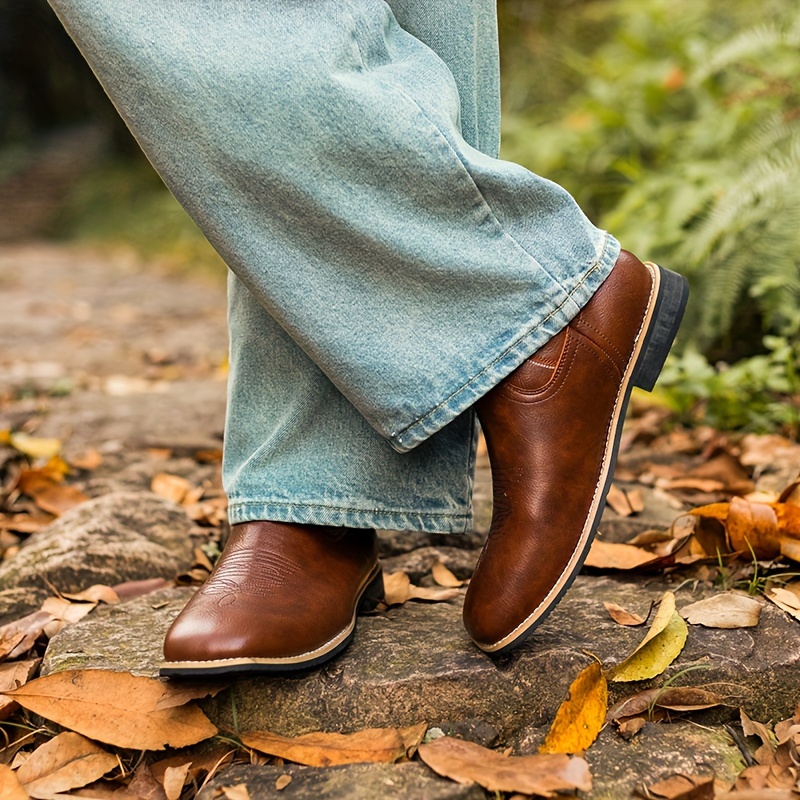 Mens worn clearance leather boots