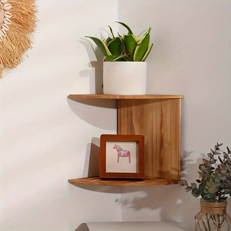 5 Tier Wood Wall Corner Bookshelf Corner Shelf - On Sale - Bed