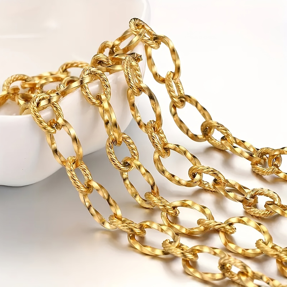 1meter Golden Stainless Steel Chain Rolo Cable Link Chains - Temu