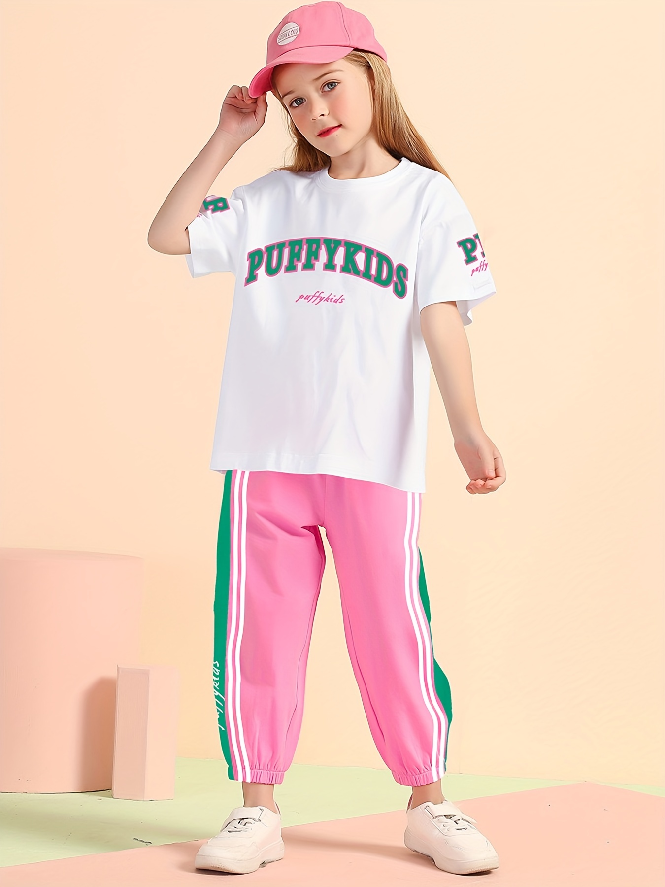 Sporty Clothes for Teen Girls Sleeve Tops Pants 2PCS Outfits
