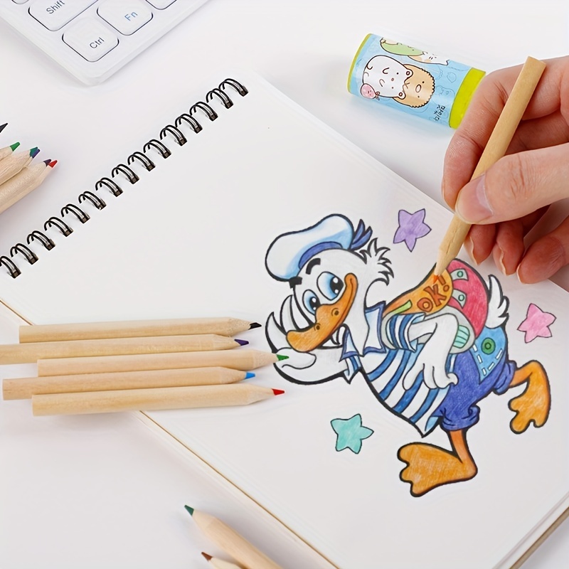 12pcs Bear Pencils Set with Sharpener, Art Supplies for Coloring Drawing