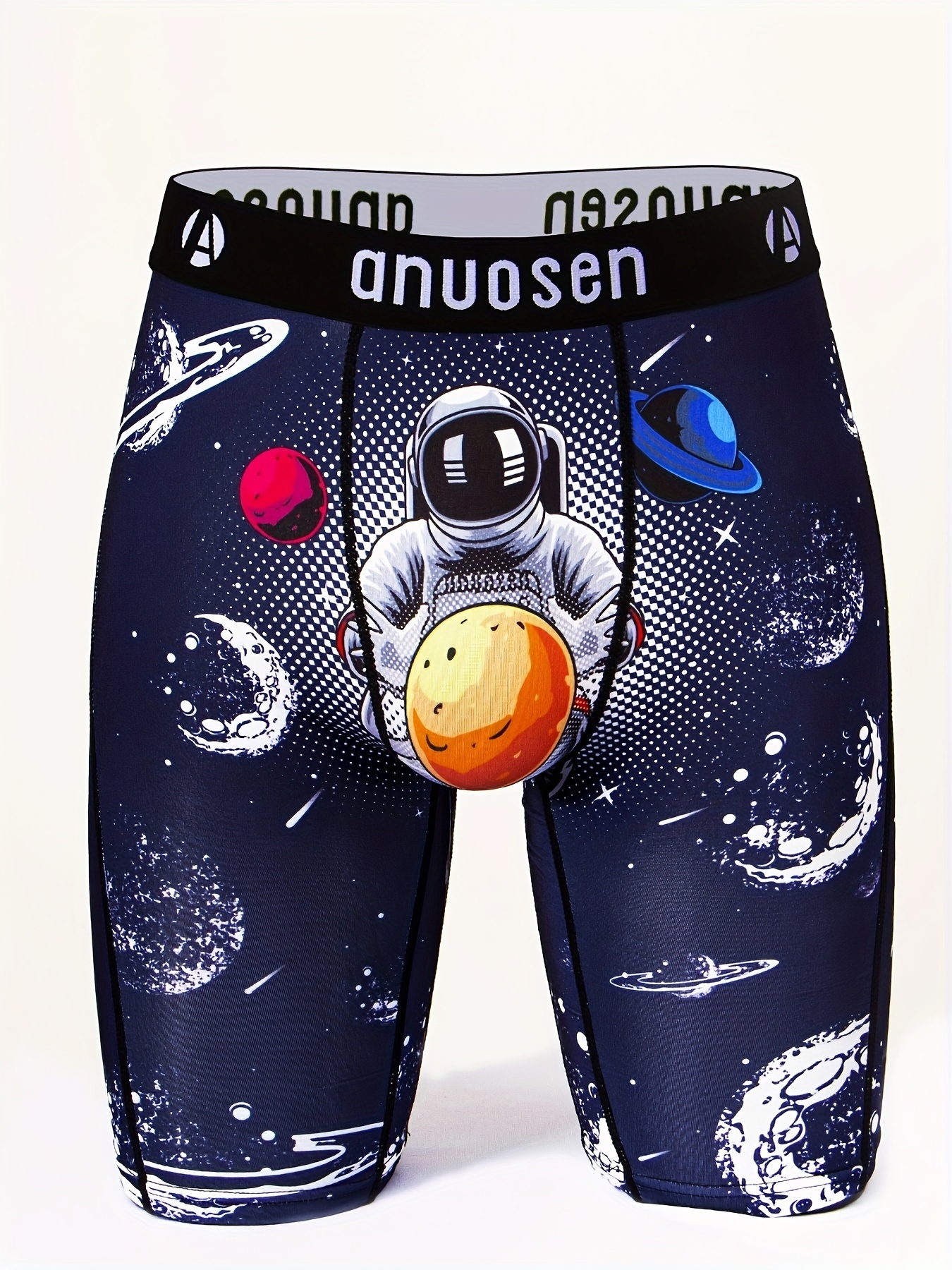 Men's 3d Print Graphic Long Boxer Briefs Shorts Breathable - Temu