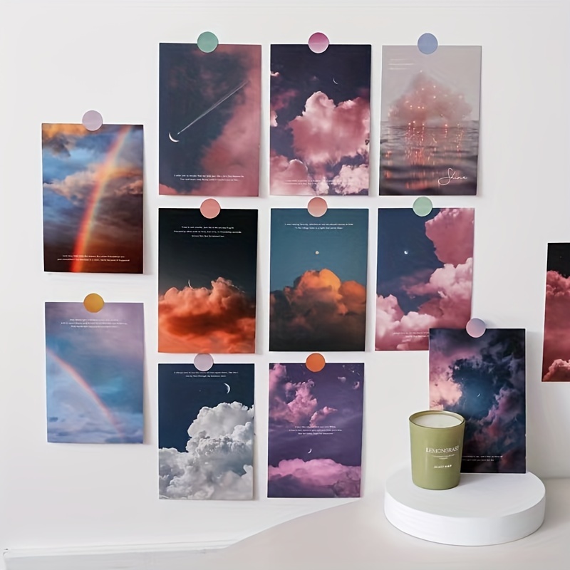 Beautiful Dusk Postcard Collage Set Teen Girls Room - Temu