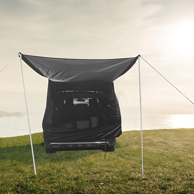 Vilemoon Wasserdichtes Auto-Markise-Sonnenschutz,  SUV-Heckklappen-Schatten-Markise-Zelt mit beiden Seiten, tragbares  Auto-Vordach, Wohnmobil-Anhänger