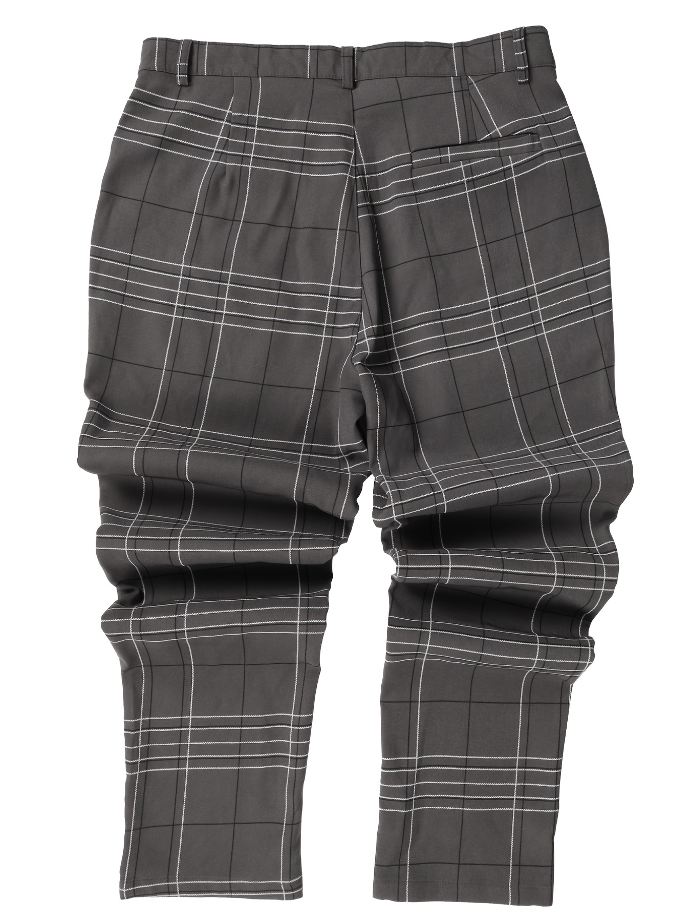 Men's Plaid Print Slim Fit Pants for Autumn/Spring