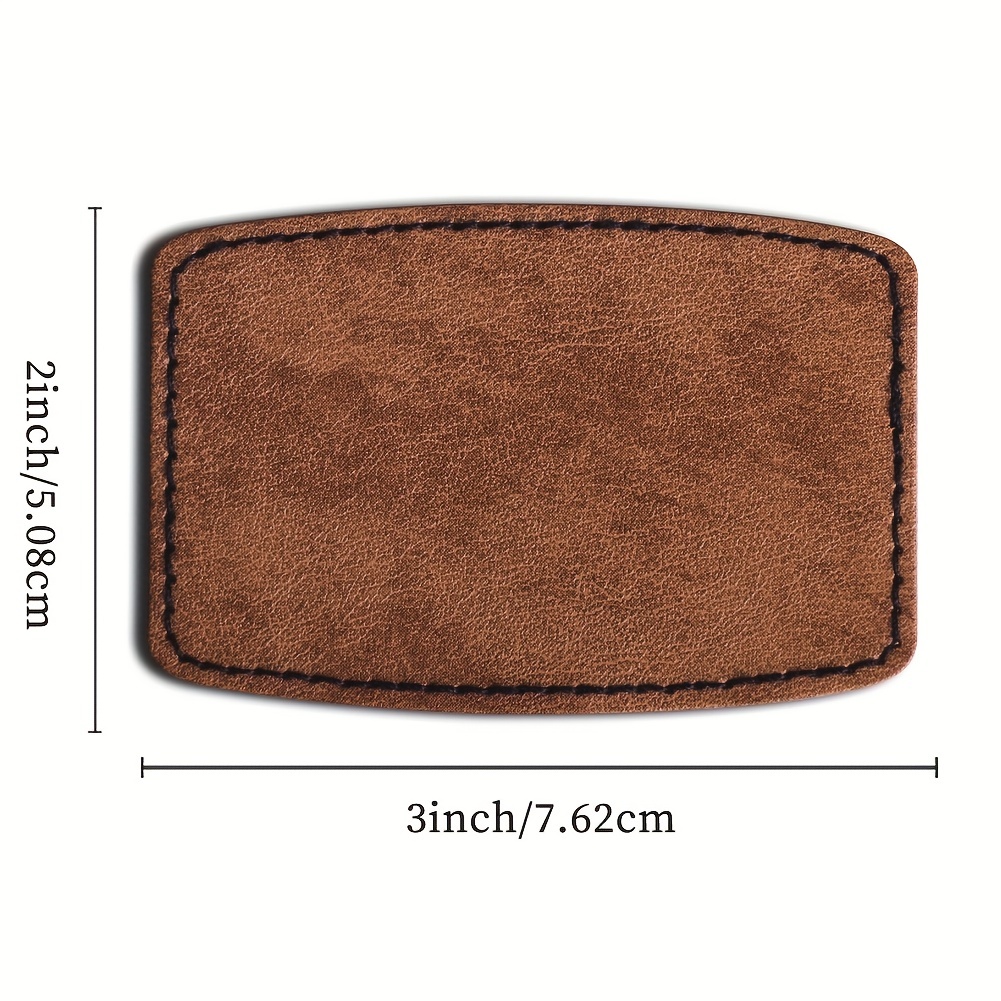 80 Pcs Blank Leather Patches for Hats Leatherette Patches with Adhesive Rectangle Round Iron on Faux Leather Patches for Bags Clothes Custom Leather