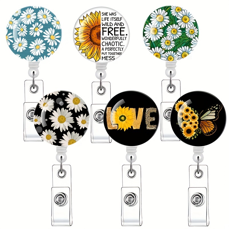 Unique Sunflower Retractable Id Badge Holder: Perfect Office