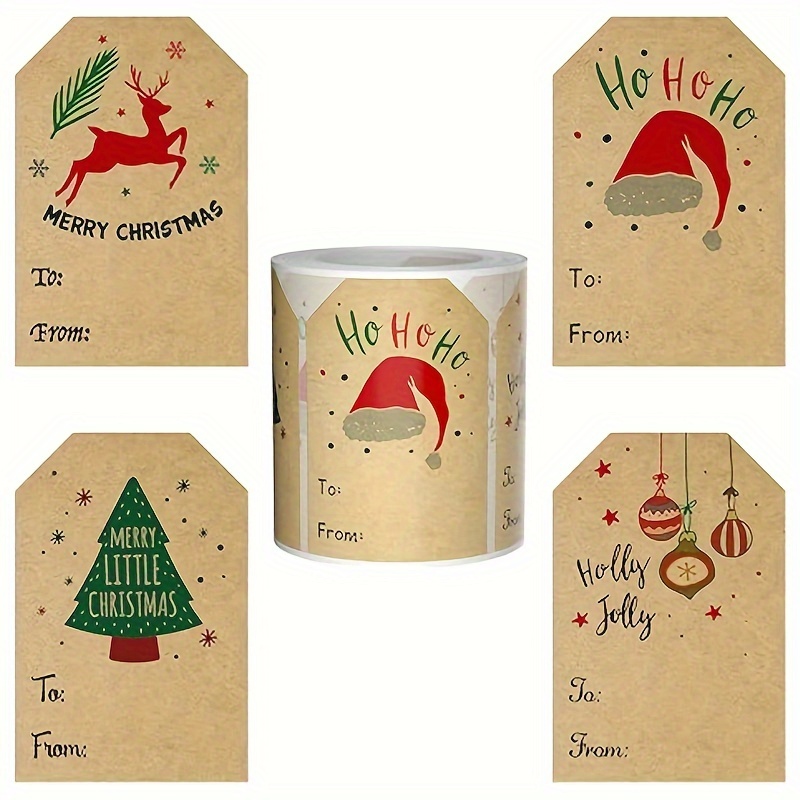 Christmas Tag Present Stickers Labels Peel And Stick Tags - Temu