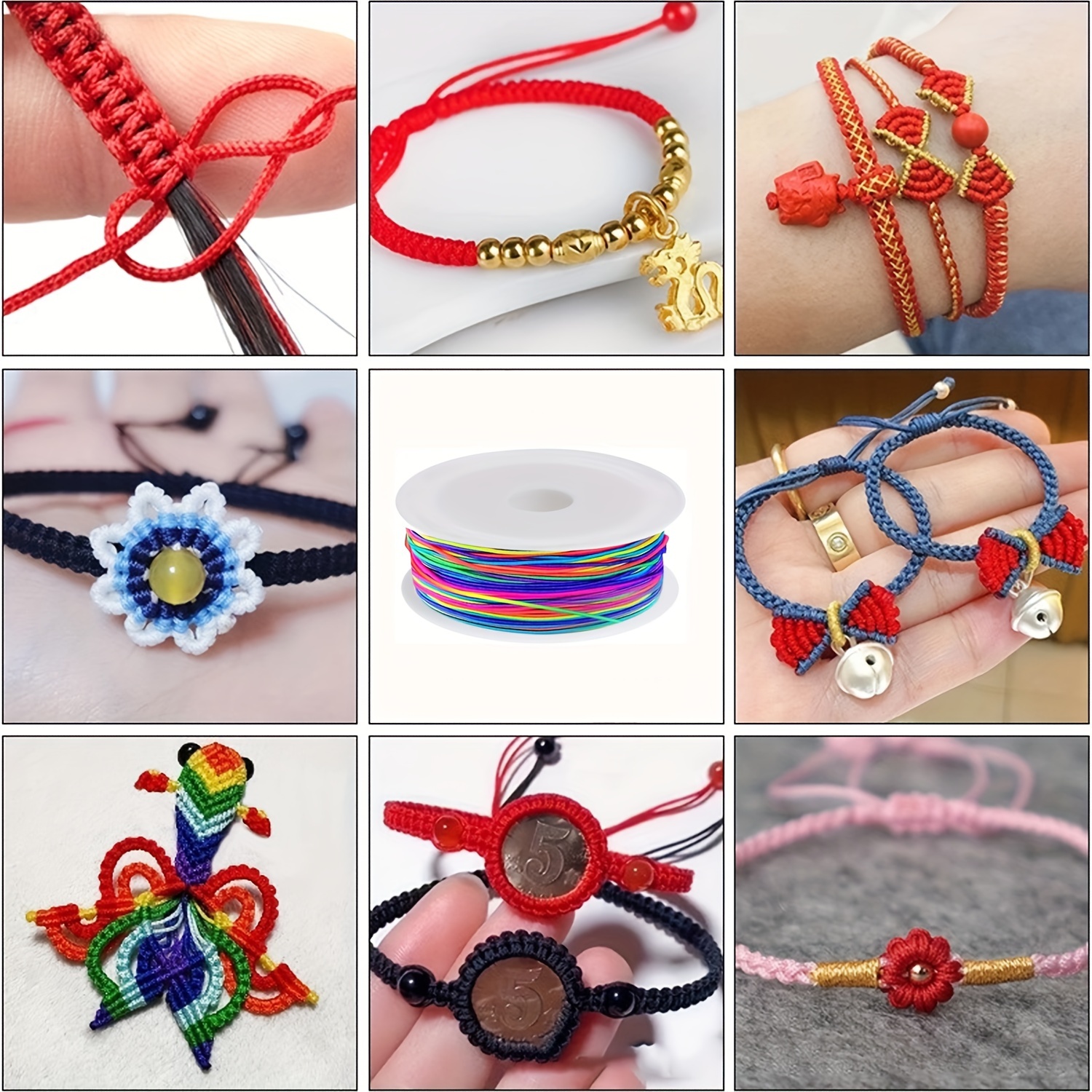 Rainbow Strings Jewelry Making Beading Crafts Sturdy Thread - Temu