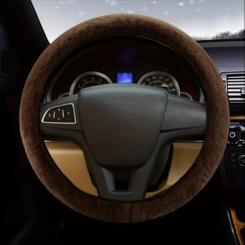 Flexible Car Microfiber Plush Steering Wheel Cover Universal - Temu