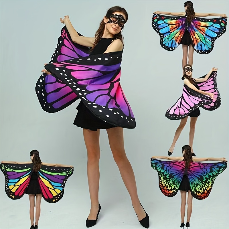 Disfraz de alas de mariposa para mujer, disfraz de mariposa, chal de hada,  capa de ninfa, duende, accesorio para festival