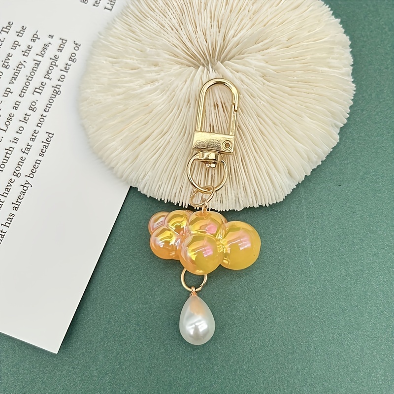 4pcs Cloud Pearl Keychain Bag Purse Pendant Birthday Gift