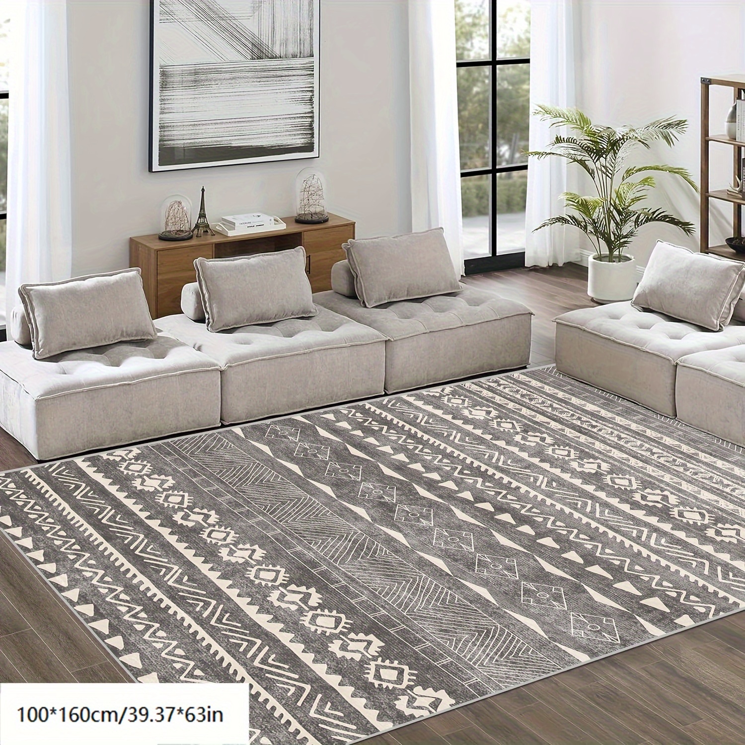 Imitation Cashmere Rugs Living Room Rugs: Soft Bedroom Rugs Without Shed  Washable Farmhouse Geometric Pattern Plaid Circle Rugs For Kitchen Dining  Home Office Table Under Floor - Temu