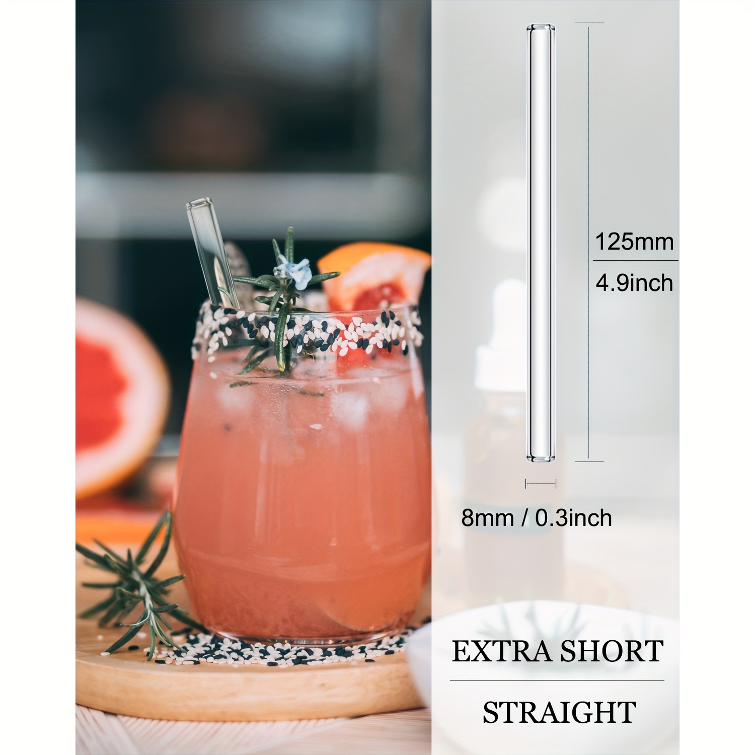 Reusable Glass Straws, Drinking Straws, For Smoothie, Milkshake, Tea,  Juice, Cocktail Straws - Temu