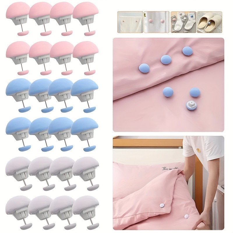 

4pcs Duvet Clips, Comforter Bed Sheet Clips Mushroom Quilt Holder, Non-slip Quilt Cover Clip, Home Bed Sheet Blankets Fixer Clip, Anti-run Device Buckle Duvet Clips