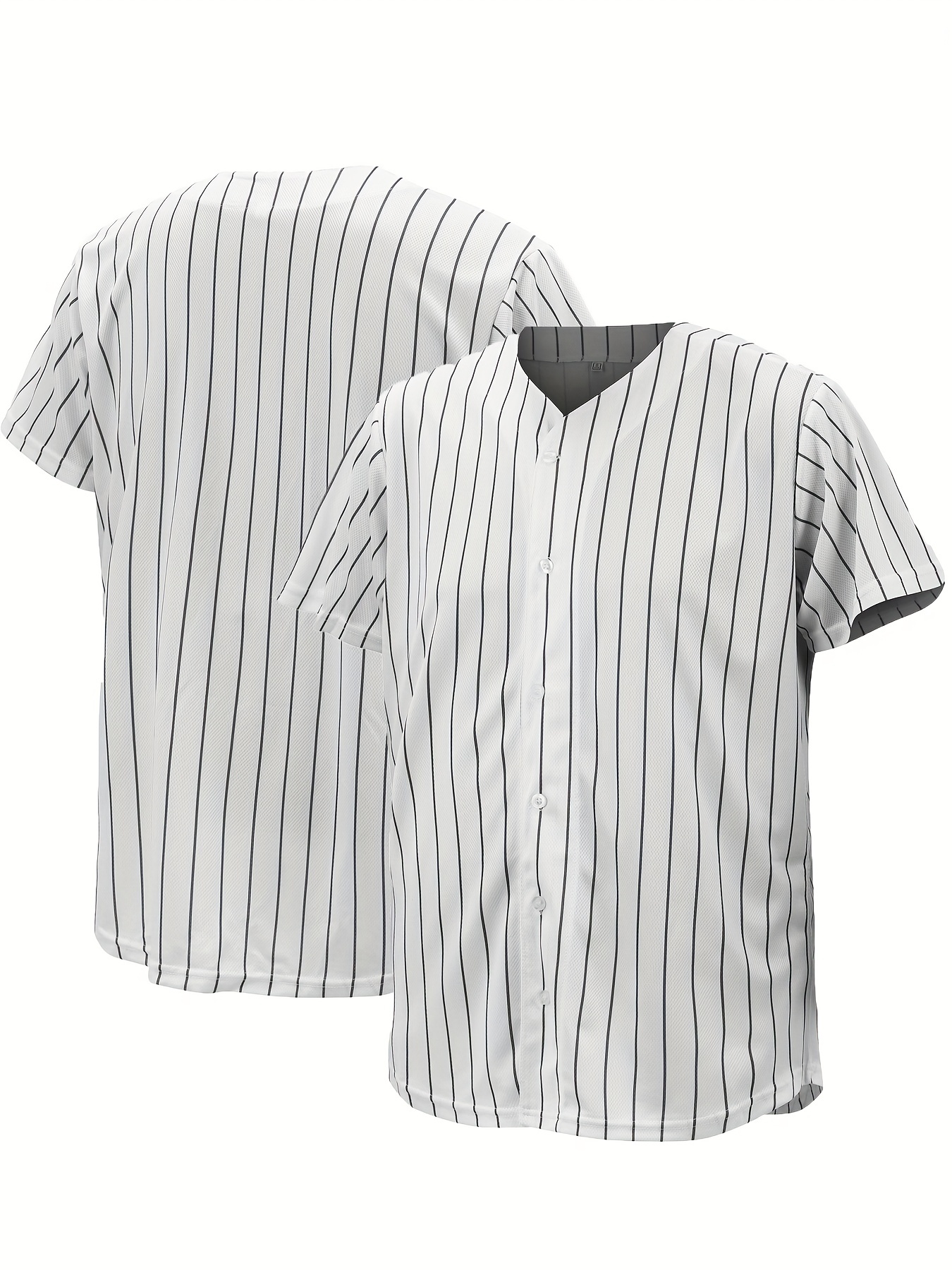 Men's Blank Baseball Jerseys Plain Casual Short-sleeved Button T-Shirts, T Shirt, Tees, Simple Fashion Sports Uniform Tops,Temu