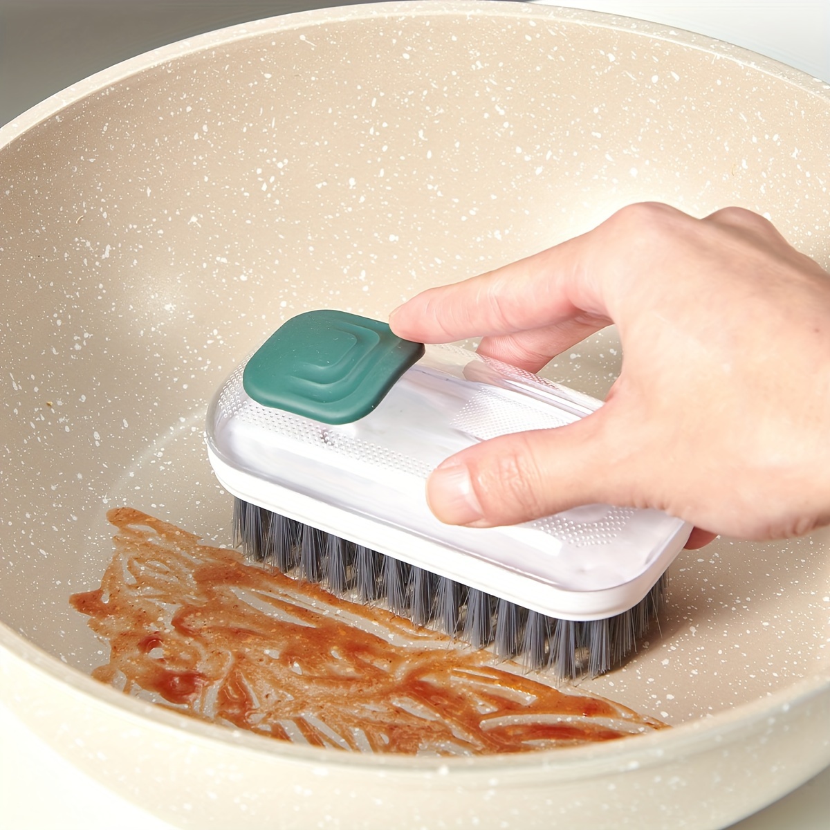 1 set, utensili per la pulizia della cucina, spazzola per piatti a manico  lungo, detergente per dispenser di sapone liquido, spazzola per lavare i  piatti, salvietta per lavare i piatti in spugna 