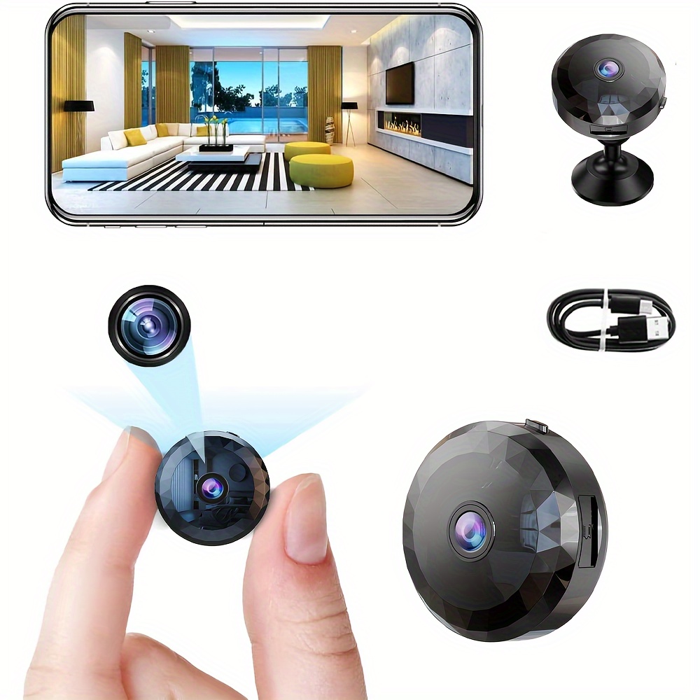 Mini cámara espía WiFi, cámaras ocultas más pequeñas HD1080P para  vigilancia de seguridad doméstica con vídeo, pequeña cámara de niñera  portátil con aplicación de teléfono, detección de movimiento, visión  nocturna para interiores