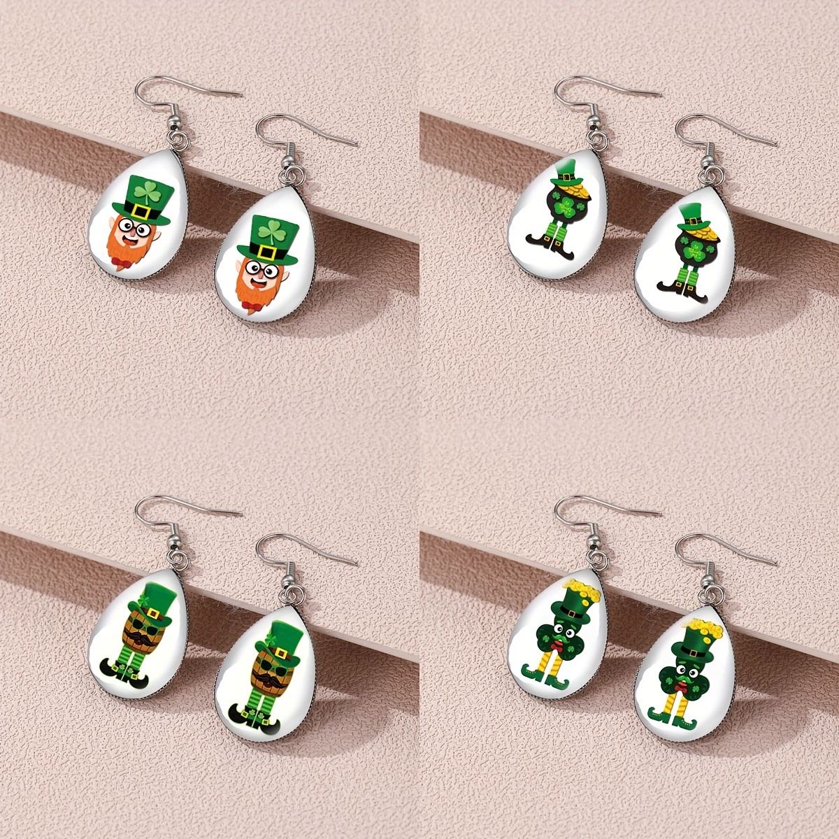 St. Patrick's Day Water Drop Earrings