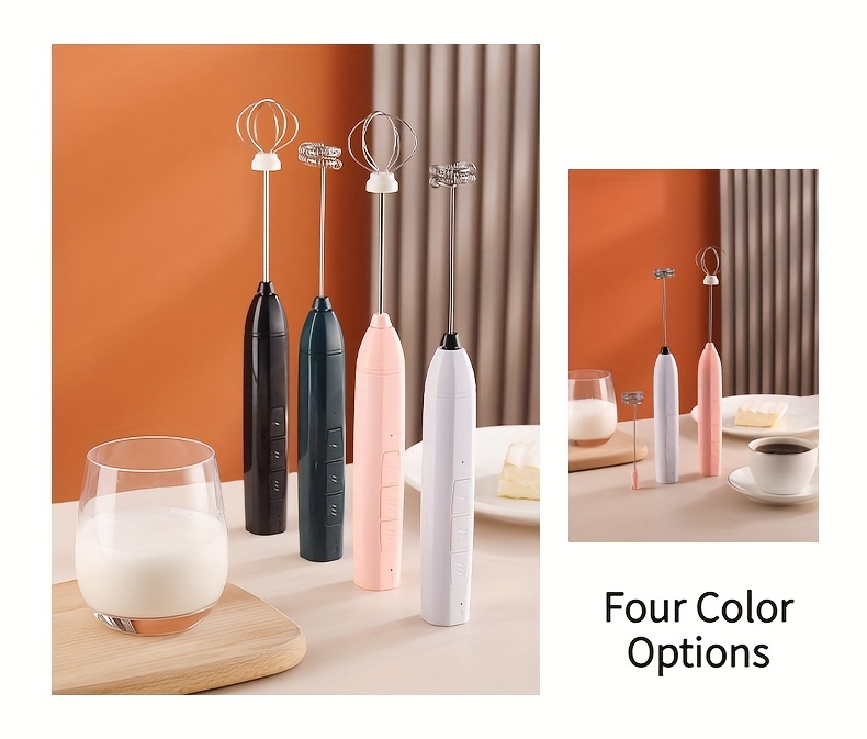 Electric Milk Frother, Usb Charging Three Gears Wireless Egg Beater Coffee  Cappuccino Creamer Milk Blender Foamer - Temu