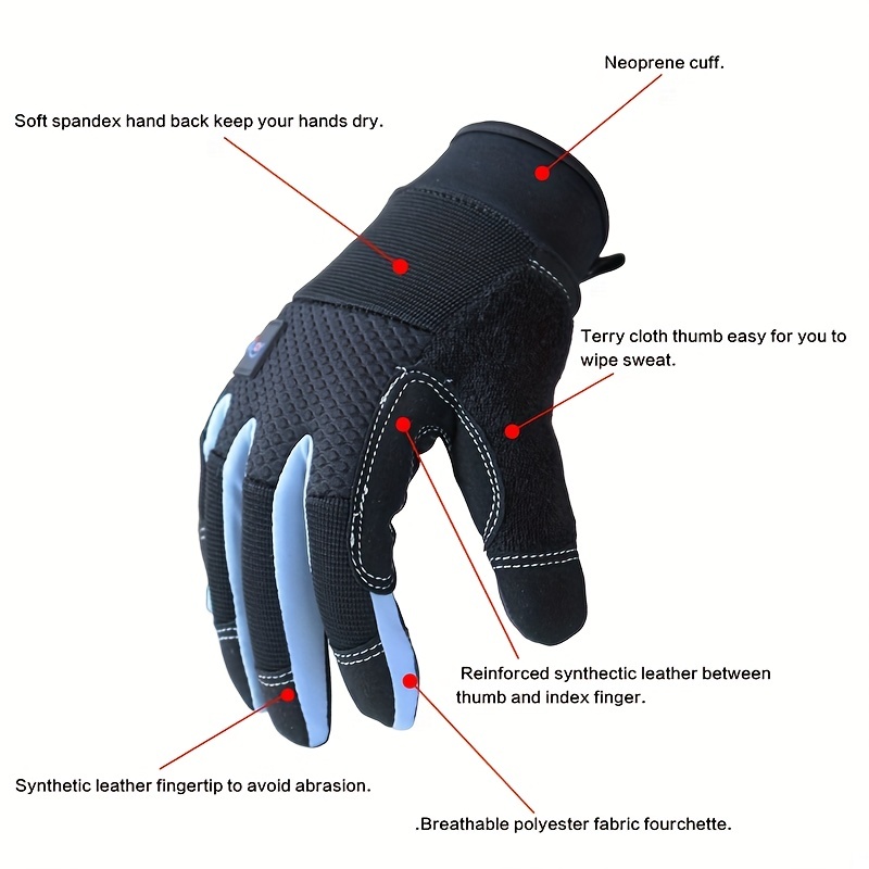 Synthetic Leather Work Safety Gloves for Men,Mechanic Working Gloves  Touchscreen