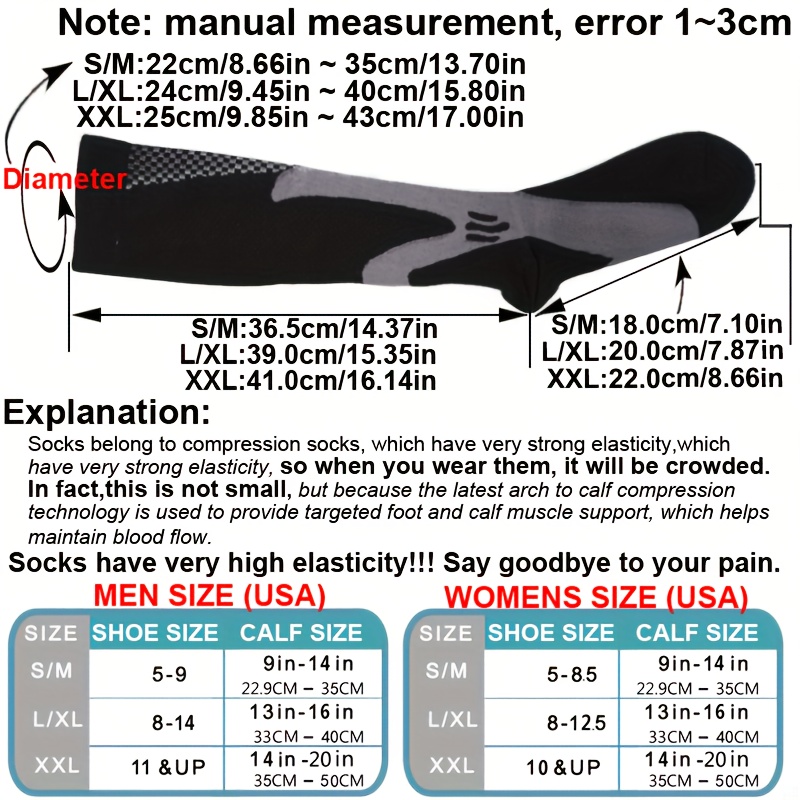 Breathable Thigh Socks 20-30 Mmhg Compression for Men and Women