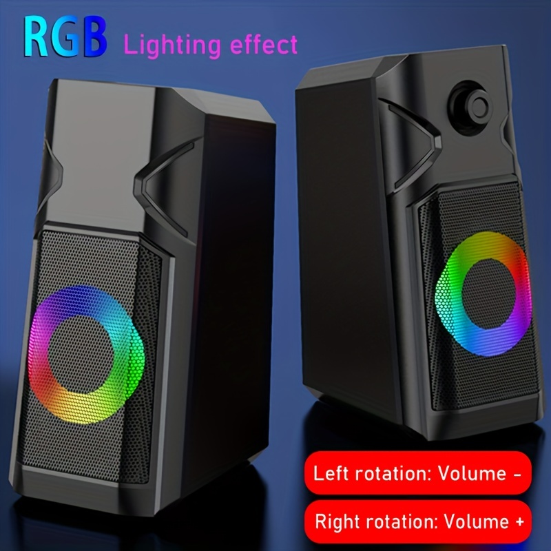 Computer Speakers, Rgb Gaming Speakers With 6color Touch Control Backlit, Desktop Speakers