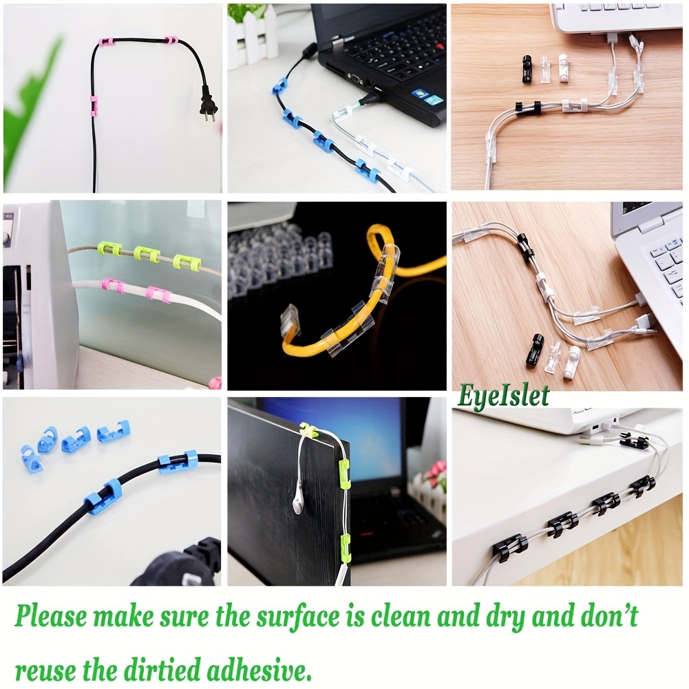 Cable Clips, Self Adhesive Cable Management Clips, Cord Organizer Wire  Clips Cord Holder For Appliances Pc Wall Ethernet Cable Under Desk  Nightstand Home Office Car - Temu