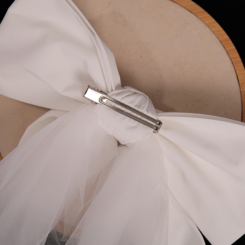 Christmas Bows,white Satin Hair Bow, White Bridal, Wedding Bow,big Bow Hair  Bow for Women, Bow Dress, Hair Accessories 