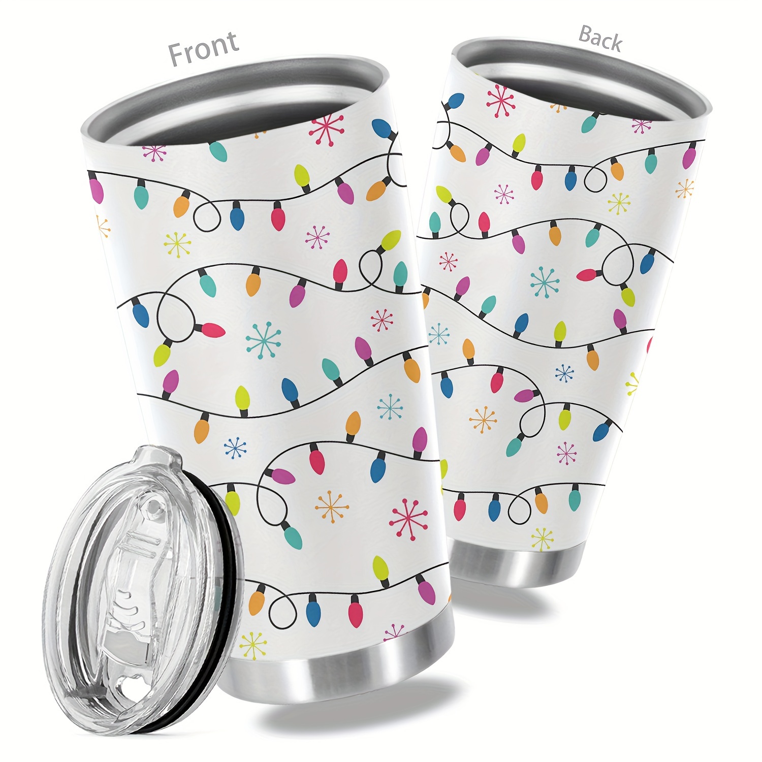 Christmas Light Cup Stainless Steel Tumbler Christmas Gifts - Temu