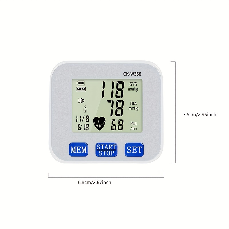 Large Cuff Automatic Blood Pressure Monitor in White – Homiee