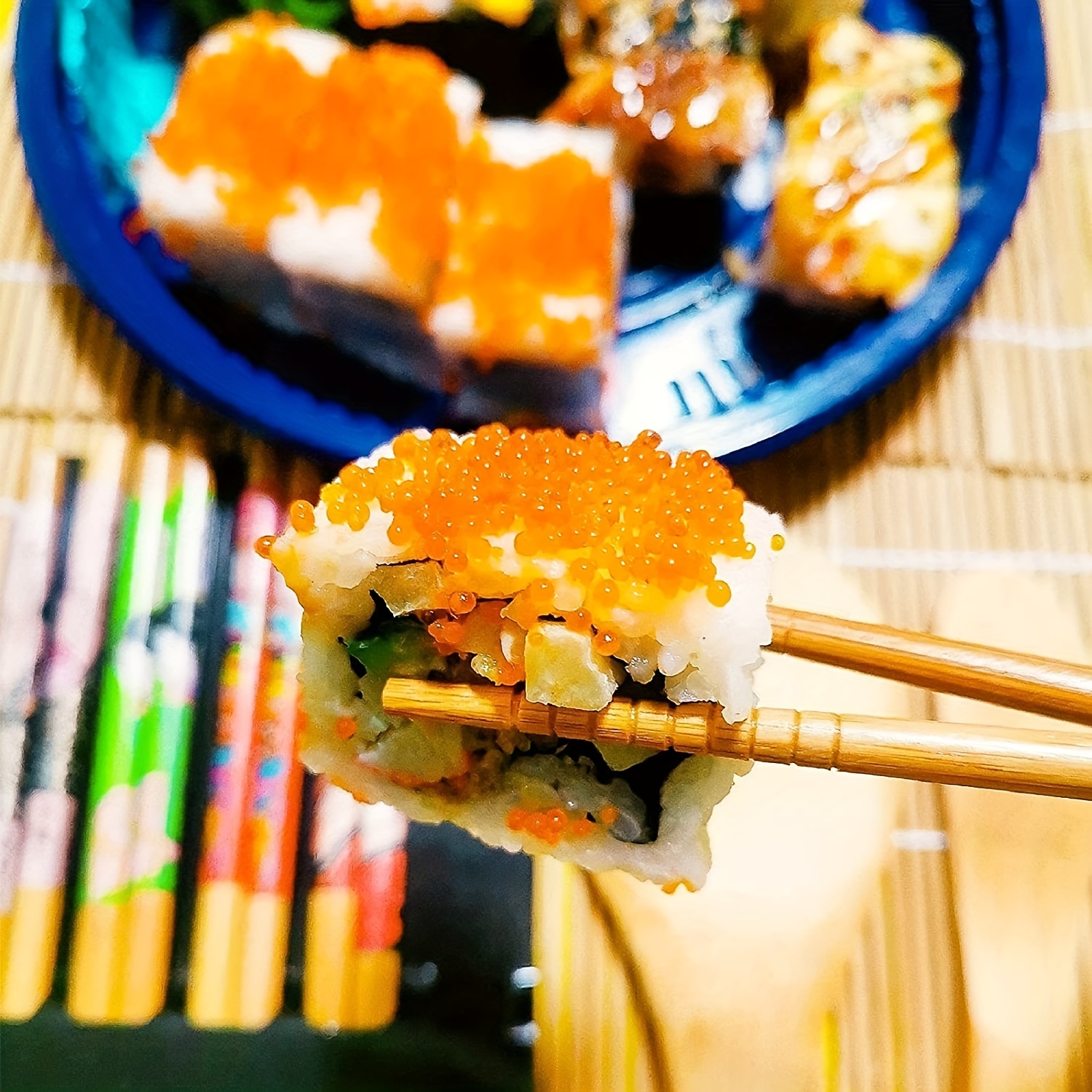 12pcs Sushi Set, Sushi Mat Bamboo, Sushi Making Kit, With 2 Sushi Roller  Mats 5 Chopsticks 1 Paddle 1 Spreader 2 Sauce Dish And 1 Chopsticks Bag
