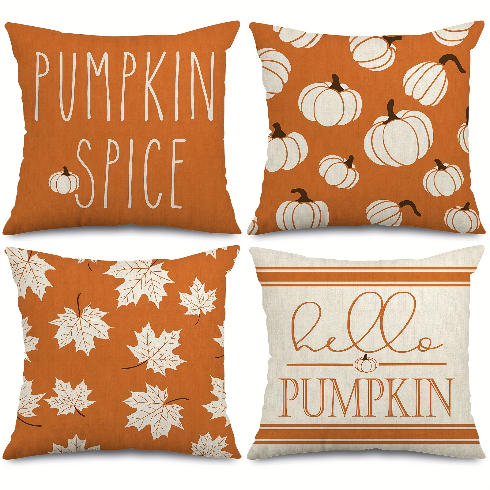 Fall Pillow Covers Pumpkin Maple Leaves Cushion Case Pumpkin Spice Hello  Pumpkin Throw Pillow Case Farmhouse Decorative Cushion Cover For Harvest  Thanksgiving, - Temu