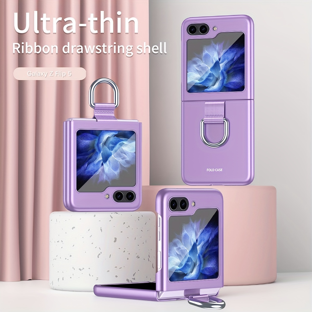 Universal Folding Mobile Phone Case Four-leaf Clover Square Artificial  Diamond-set Bracket For Z Flip3/z Flip4 - Temu