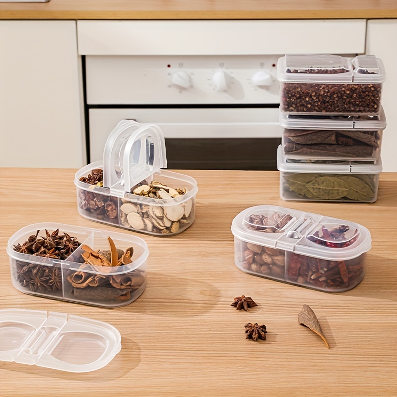 Spice Storage Box, Food Storage Containers With Flip Top Lids