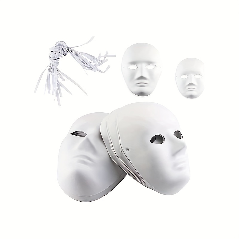 5 Pièces Bricolage Masque Blanc Masque En Papier À Peindre Masque Blanc  Halloween Mascarade Accessoires De Fête
