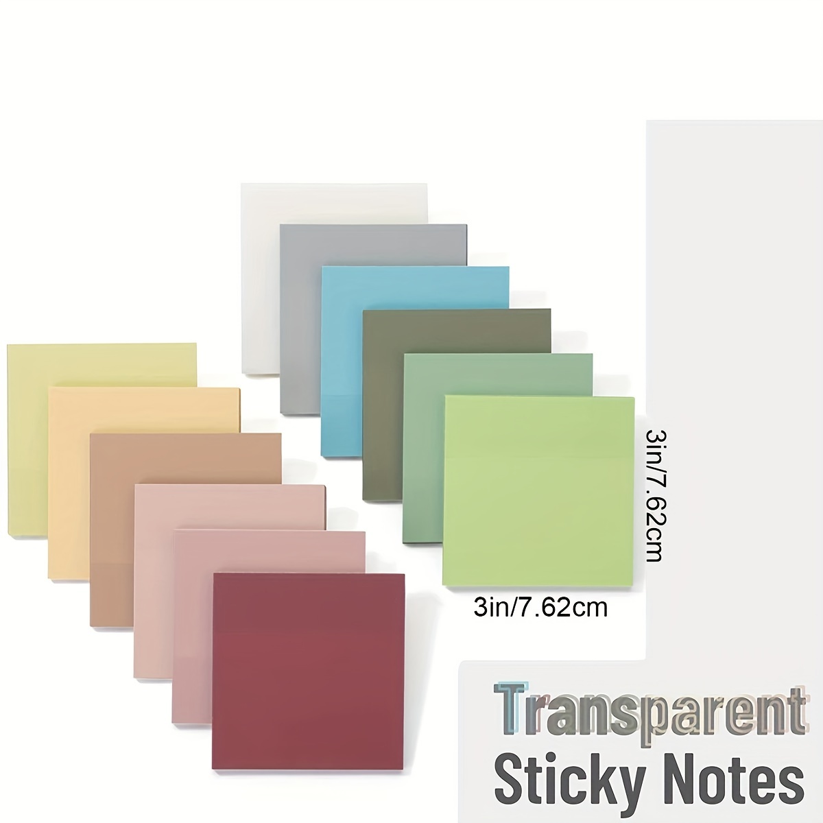 300 Sheets Lined Transparent Sticky Notes, 3x3 Inch 6 Colorful Tabs With  Line For Office College