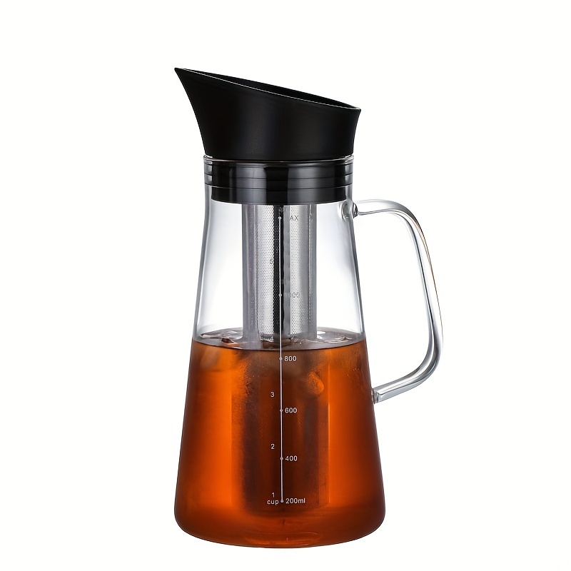 Portable Airtight Cold Brew Iced Coffee Maker and Tea Infuser - 800ml Cold  Brew Coffee Kettle Brewing Glass Carafe Pitcher - AliExpress