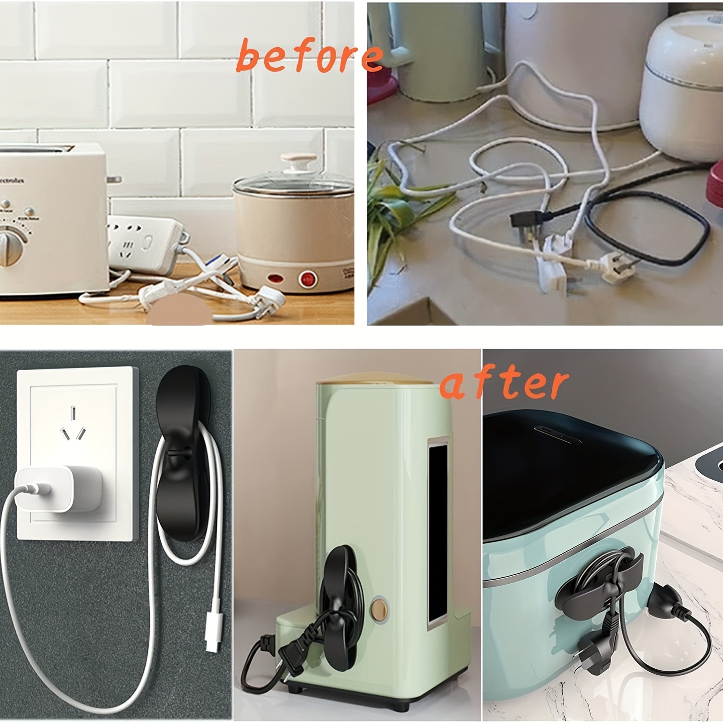 4pcs Cord Organizer for Appliances, Upgraded Kitchen Cord
