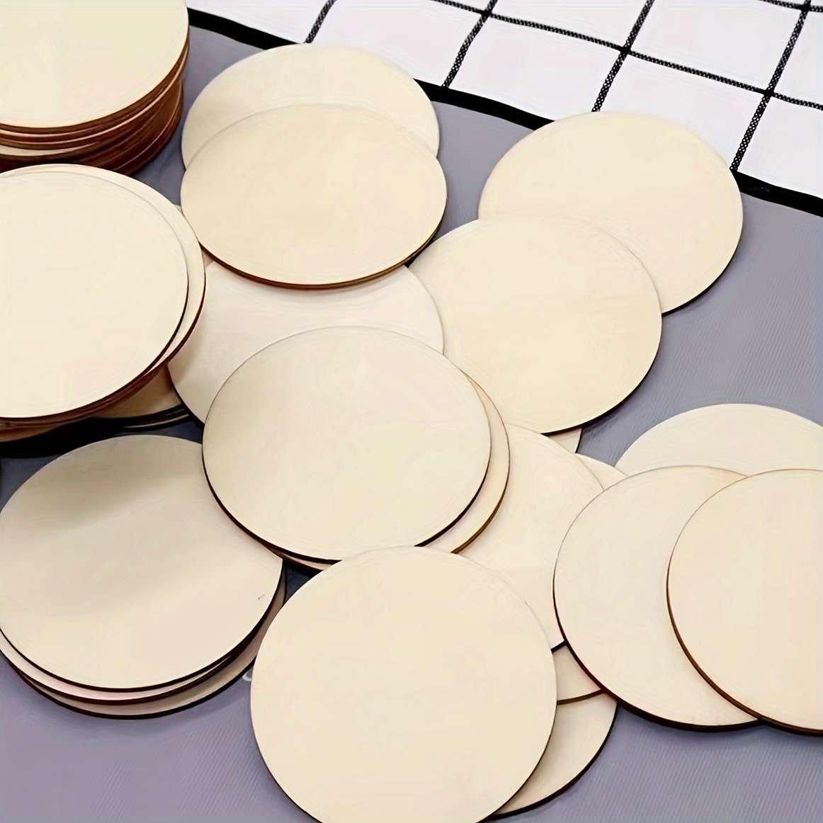 10Pcs 20cm/8in Unfinished Blank Wood for Crafts Thin Wooden Discs Round  Wood Slices for Pyrography