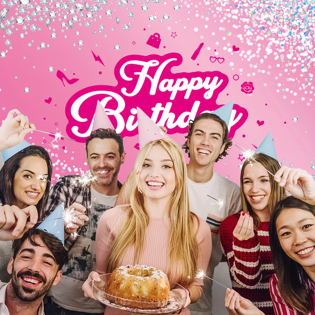 1 Pezzo Buon Compleanno Principessa Rosa Scena A Tema - Temu Switzerland