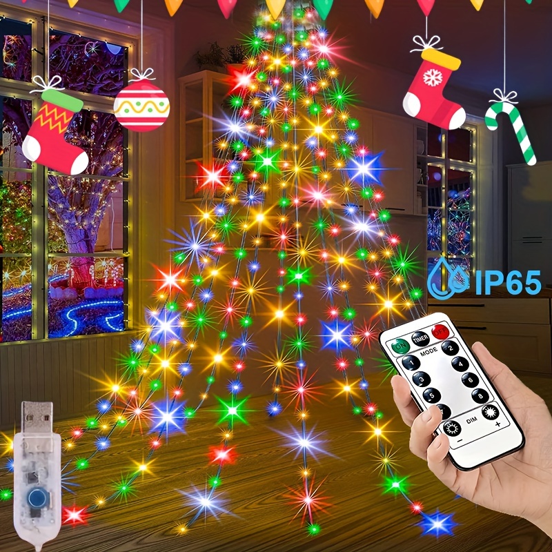 1-piece Remote Control LED Lights For Indoor And Outdoor Christmas Tree  Decoration, USB Colored Fairy Lights, 8 Modes For Christmas Trees And Rooms