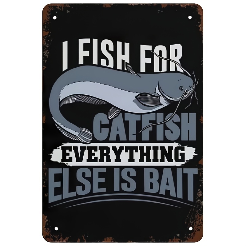 Fishing Vintage Metal Tin Sign Fish Catfish Everything Else - Temu Australia