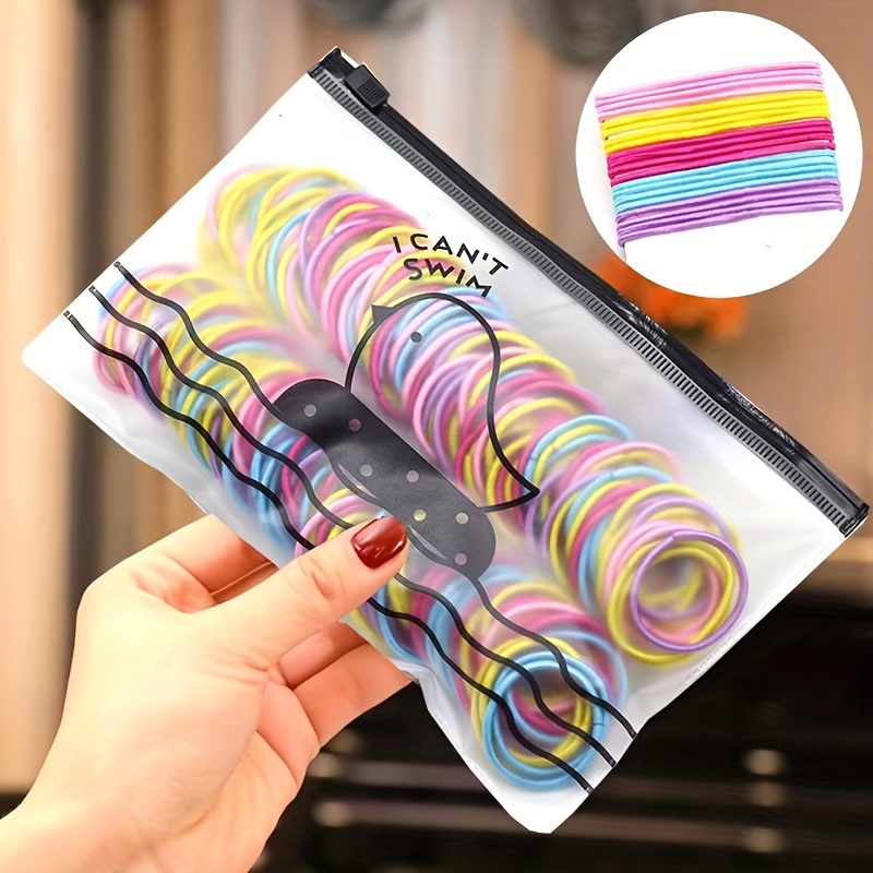 About 100-300-500pcs/pack Girls Cute Colorful Basic Elastic Hair Band Ponytail Hair Clip Youngsters's Hair Band Rubber Band Youngsters's Hair Accessories
