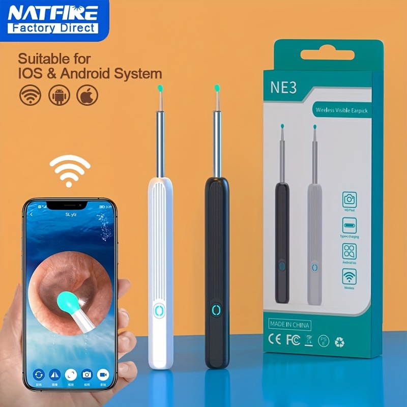 NATFIRE-Kit de limpieza de oídos NE3, palillos inteligentes para los oídos,  herramienta de eliminación de