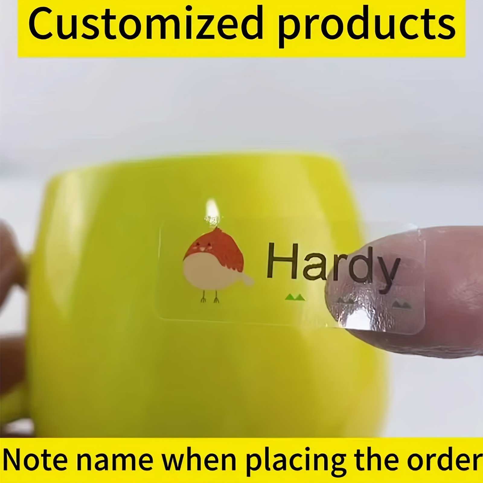 Custom Name Stickers Waterproof Cartoon Pattern Label